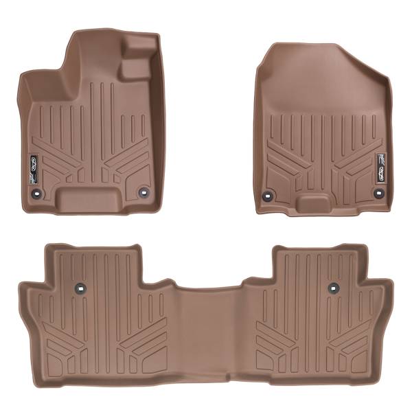 Maxliner USA - MAXLINER Custom Fit Floor Mats 2 Row Liner Set Tan for 2016-2019 Honda Pilot