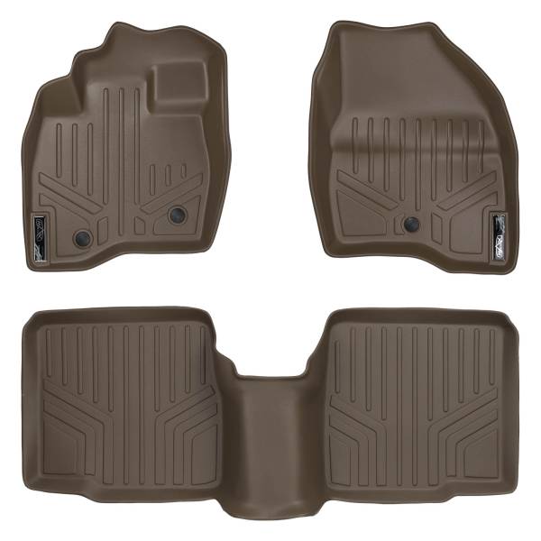 Maxliner USA - MAXLINER Custom Fit Floor Mats 2 Row Liner Set Tan for 2017-2019 Ford Explorer without 2nd Row Center Console