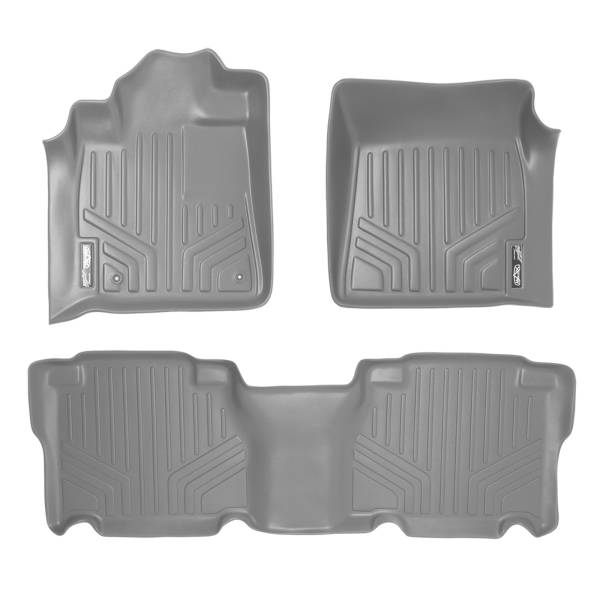 Maxliner USA - MAXLINER Custom Fit Floor Mats 2 Row Liner Set Grey for 2007-2011 Toyota Tundra CrewMax Cab