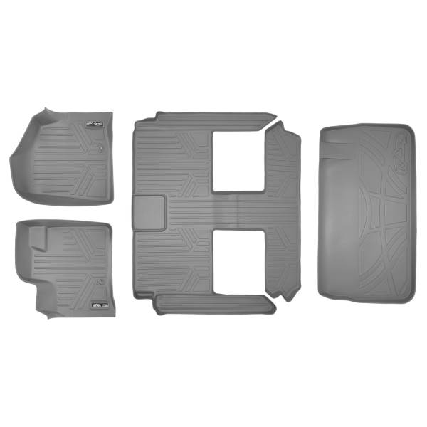 Maxliner USA - MAXLINER Floor Mats 3 Rows and Cargo Liner Behind 3rd Row Set Grey for 2008-2019 Caravan / Town & Country (Stow'n Go Only)