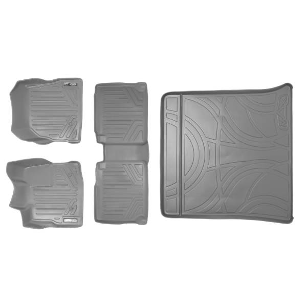 Maxliner USA - MAXLINER Custom Fit Floor Mats 2 Rows and Cargo Liner Set Grey for 2010-2011 Equinox / Terrain (Dual Front Floor Hooks)