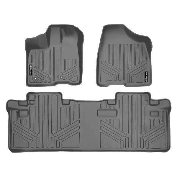 Maxliner USA - MAXLINER Custom Fit Floor Mats 2 Row Liner Set Grey for 2011-2012 Toyota Sienna 8 Passenger Model Only