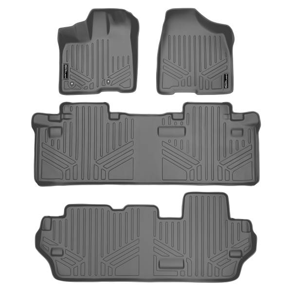 Maxliner USA - MAXLINER Custom Fit Floor Mats 3 Row Liner Set Grey for 2011-2012 Toyota Sienna 8 Passenger Model Only