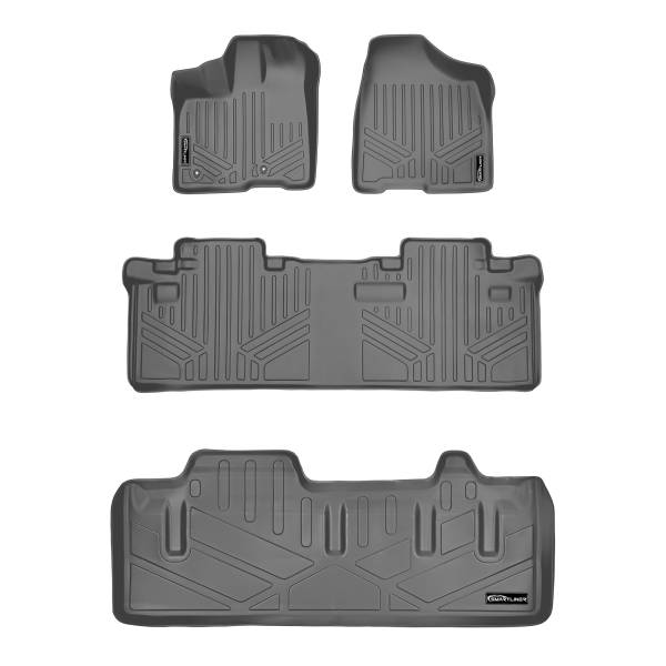 Maxliner USA - MAXLINER Floor Mats 2 Rows and Cargo Liner Behind 3rd Row for 2011-2012 Sienna 8 Passenger with Power Folding 3rd Row Seats
