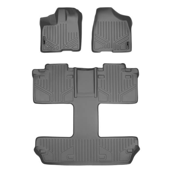 Maxliner USA - MAXLINER Custom Fit Floor Mats 3 Row Liner Set Grey for 2011-2012 Toyota Sienna 7 Passenger Model Only