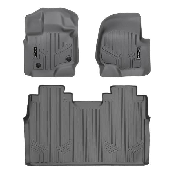 Maxliner USA - MAXLINER Custom Fit Floor Mats 2 Row Liner Set Grey for 2015-2019 Ford F-150 SuperCrew Cab with 1st Row Bench Seats