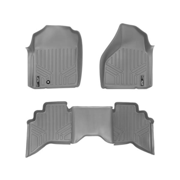 Maxliner USA - MAXLINER Custom Floor Mats 2 Row Liner Set Grey for 2002-2008 Dodge Ram 1500 Quad Cab / 2003-2009 Ram 2500/3500 Quad Cab