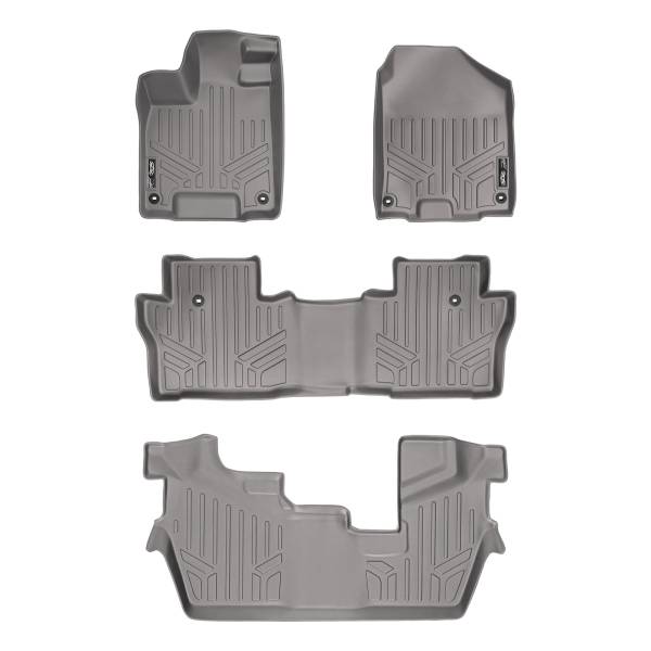 Maxliner USA - MAXLINER Custom Fit Floor Mats 3 Row Liner Set Grey for 2016-2019 Honda Pilot 8 Passenger Model