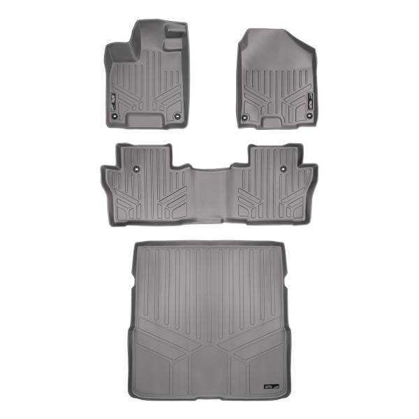 Maxliner USA - MAXLINER Custom Fit Floor Mats 2 Rows and Cargo Liner Behind 2nd Row Set Grey for 2016-2019 Honda Pilot