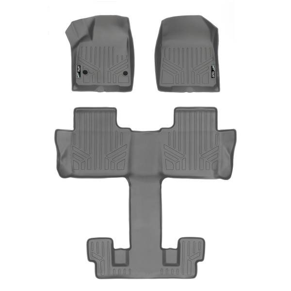 Maxliner USA - MAXLINER Custom Fit Floor Mats 3 Row Liner Set Grey for 2017-2019 GMC Acadia with 2nd Row Bucket Seats