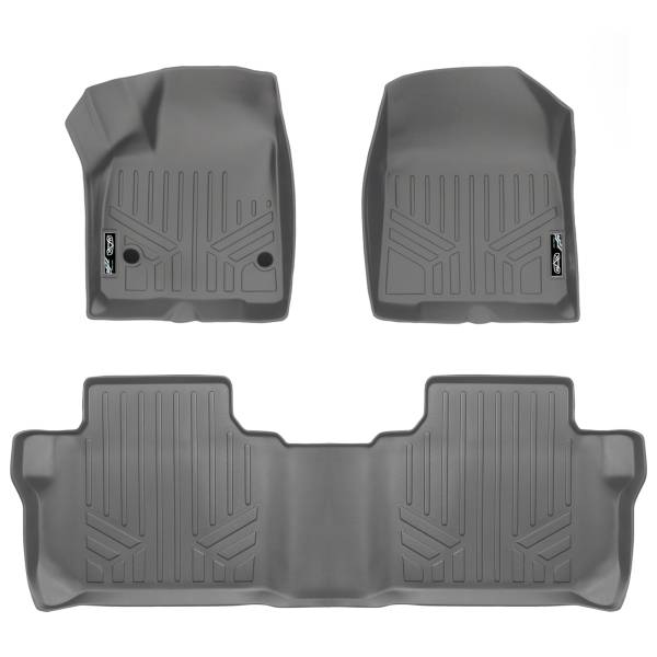 Maxliner USA - MAXLINER Custom Fit Floor Mats 2 Row Liner Set Grey for 2017-2019 GMC Acadia with 2nd Row Bench Seat