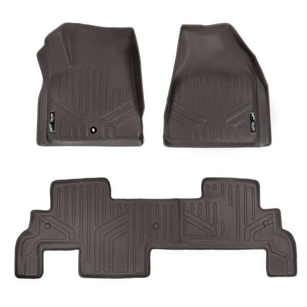 Maxliner USA - MAXLINER Custom Fit Floor Mats 2 Row Liner Set Cocoa for Traverse / Enclave / Acadia / Outlook (with 2nd Row Bench Seat)