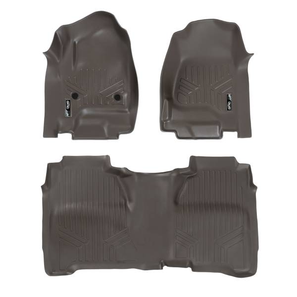 Maxliner USA - MAXLINER Custom Fit Floor Mats 2 Row Liner Set Cocoa for Crew Cab 2014-2018 Silverado/Sierra 1500 - 2015-2019 2500/3500 HD