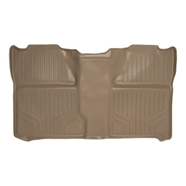 Maxliner USA - MAXLINER Custom Floor Mats 2nd Row Liner Tan for 2007-2013 Silverado/Sierra 1500 Crew Cab - 2007-2014 2500/3500 HD Crew Cab