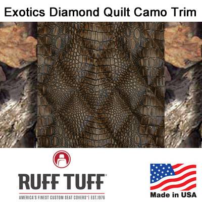 RuffTuff - Exotics Diamond Quilt Insert With Camo Pattern Trim Seat Covers