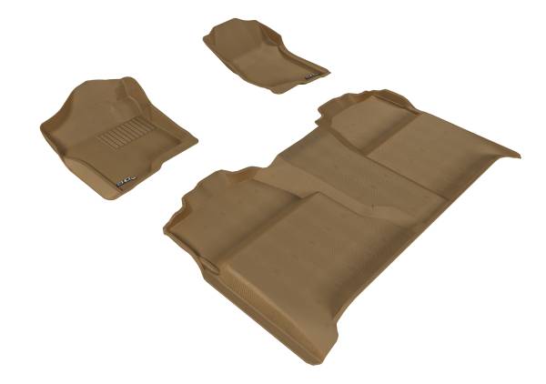 3D MAXpider - 3D MAXpider CHEVROLET SILVERADO 1500 CREW CAB/ GMC SIERRA 1500 CREW CAB 2007-2013 KAGU TAN R1 R2