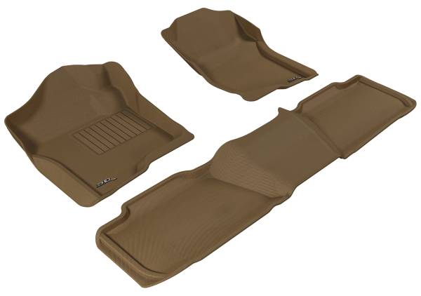 3D MAXpider - 3D MAXpider CHEVROLET TAHOE WITH BENCH 2ND ROW 2007-2014 KAGU TAN R1 R2
