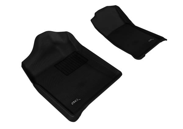 3D MAXpider - 3D MAXpider CHEVROLET SILVERADO 1500 REGULAR CAB/ GMC SIERRA 1500 REGULAR CAB 2007-2013 KAGU BLACK R1 BUCKET SEATS (2 PCS)