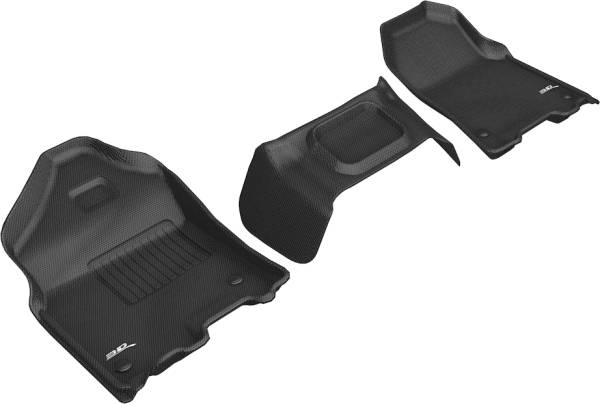 3D MAXpider - 3D MAXpider DODGE RAM 1500 CREW CAB/ QUAD CAB 2019-2020 KAGU BLACK R1 BENCH SEAT (3 PCS DESIGN)