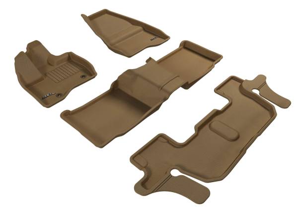 3D MAXpider - 3D MAXpider FORD EXPLORER WITH BENCH 2ND ROW 2011-2014 KAGU TAN R1 R2 R3