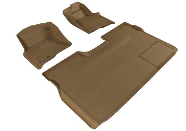 3D MAXpider - 3D MAXpider FORD F-150 2009-2010 SUPERCREW KAGU TAN R1 R2 (1 EYELET, NOT FIT 4X4 M/T FLOOR SHIFTER, TRIM TO FIT SUBWOOFER)