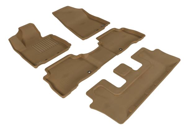 3D MAXpider - 3D MAXpider KIA SORENTO 7-SEATS 2014-2015 KAGU TAN R1 R2 R3