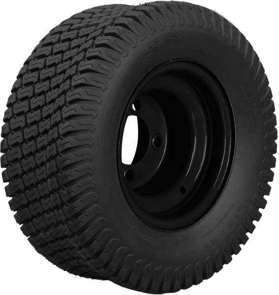 Steeleng Goft Carts - SGC - Set of 4 - SGC 8″ Steel Wheel – Black / STEELENG 18″x8.5″-8″ Turf Tire