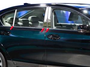 Acura RLX 2014-2020, 4-door, Sedan (6 piece Stainless Steel Pillar Post Trim ) PP14201 QAA