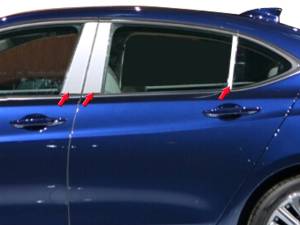 Acura TLX 2015-2020, 4-door, Sedan (6 piece Stainless Steel Pillar Post Trim ) PP15296 QAA