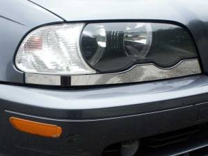 BMW 3 Series 2001-2005, 2-door, 325Ci Coupe (2 piece Stainless Steel Head Light Accent Trim ) HL25900 QAA