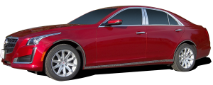 QAA - Cadillac CTS 2014-2019, 4-door, Sedan (4 piece Stainless Steel Window Trim Package Includes Upper Trim only, NO Pillar Posts, NO window sills, with gap for extended style center Pillars - not included. ) WP54445 QAA - Image 2