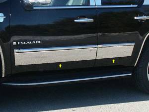 QAA - Cadillac Escalade 2007-2014, 4-door, SUV (4 piece Stainless Steel Rocker Panel Trim, Upper Kit 6" Width Spans from the bottom of the molding DOWN to the specified width.) TH47255 QAA - Image 1