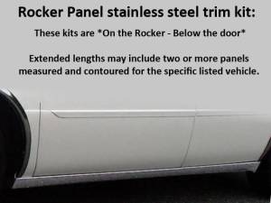 QAA - Cadillac DeVille 2000-2005, Limousine, 130" Stretch (6 piece Stainless Steel Rocker Panel Trim, On the rocker 2.25" Width, 130" extension Installs below the door.) TH40260 QAA - Image 1
