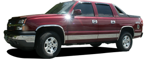 QAA - Chevrolet Avalanche 2002-2006, 4-door, Pickup Truck (10 piece Stainless Steel Rocker Panel Trim, Upper Kit 5.5" Width, Full Length, Includes coverage between rear wheel well and rear bumper Spans from the bottom of the molding DOWN to the specified width. - Image 2