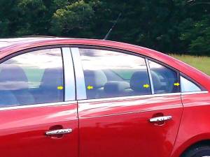 QAA - Chevrolet Cruze 2011-2015, 4-door, Sedan (8 piece Stainless Steel Pillar Post Trim Includes Rear Triangle piece ) PP51147 QAA - Image 1
