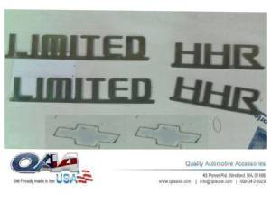 QAA - Chevrolet HHR 2006-2011, 4-door, Wagon (6 piece Stainless Steel "HHR LIMITED" Logo Decal with bowtie Emblem Linked letters "HHR" and "LIMITED", Set of Two ) SGR46140 QAA - Image 1
