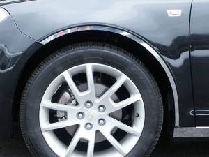 QAA - Chevrolet Malibu 2008-2012, 4-door, Sedan (4 piece Stainless Steel Wheel Well Accent Trim full length With 3M adhesive installation and black rubber gasket edging.) WQ48105 QAA - Image 1
