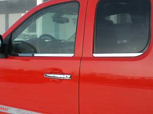 Chrome Trim - Window Trim - QAA - Chevrolet Silverado 2007-2013, 4-door, Pickup Truck, Extended Cab (4 piece Stainless Steel Window Sill Trim Set ) WS47185 QAA