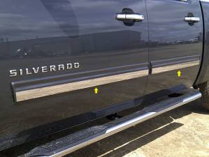QAA - Chevrolet Silverado 2009-2013, 4-door, Pickup Truck, Crew Cab (4 piece Stainless Steel Rocker Panel Trim, Insert Kit 1.8125" Width Side Molding.) TH49184 QAA - Image 1