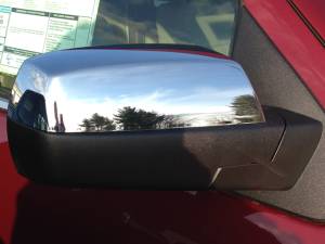 Chrome Trim - Mirror Covers/Accents - QAA - Chevrolet Silverado 2014-2018, 2-door, 4-door, Pickup Truck (2 piece Chrome Plated ABS plastic Mirror Cover Set Snap on replacement set ) MC54181 QAA