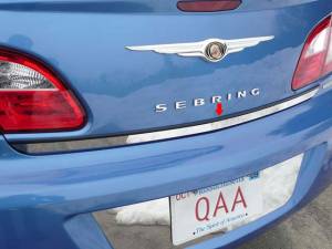 QAA - Chrysler Sebring 2007-2010, 4-door, Sedan (1 piece Stainless Steel Rear Deck Trim, Trunk Lid Accent 1.125" Width ) RD47780 QAA - Image 1
