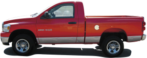 QAA - Dodge Ram 2002-2008, 2-door, 4-door, Pickup Truck (1 piece Stainless Steel Gas Door Cover Trim Warning: This is NOT a replacement cap. You MUST have existing gas door to install this piece ) GC42935 QAA - Image 2