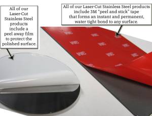 QAA - Ford Crown Victoria 1992-2009, 4-door, Sedan (8 piece Stainless Steel Rocker Panel Trim, Lower Kit 4.69" - 5.375" tapered Width, Includes coverage between the wheel wells only Spans from the bottom of the door UP to the specified width.) TH38480 QAA - Image 4