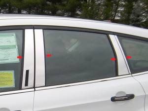 QAA - Ford Escape 2013-2019, 4-door, SUV (8 piece Stainless Steel Pillar Post Trim Includes rear rear Pillar piece ) PP53362 QAA - Image 1