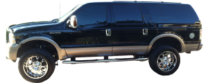 QAA - Ford Excursion 2000-2003, 4-door, SUV (8 piece Stainless Steel Rocker Panel Trim, Lower Kit 5.5" Width, Includes coverage between the wheel wells only Spans from the bottom of the door UP to the specified width.) TH40380 QAA - Image 2