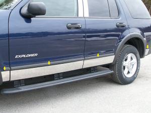 QAA - Ford Explorer 2006-2010, 4-door, SUV, w/ Flares (8 piece Stainless Steel Rocker Panel Trim, Full Kit 5" Width Spans from the bottom of the molding to the bottom of the door.) TH46331 QAA - Image 1