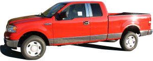 QAA - Ford F-150 2004-2008, 4-door, Pickup Truck, Crew Cab, 5.5' bed, NO Flares (12 piece Stainless Steel Rocker Panel Trim, Lower Kit 7.25" - 7.5" tapered Width Spans from the bottom of the door UP to the specified width.) TH44316 QAA - Image 4