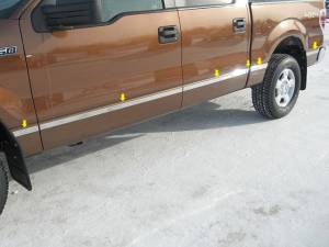 QAA - Ford F-150 2009-2014, 4-door, Pickup Truck, Crew Cab, 6.5' Bed, w/ Flares (12 piece Stainless Steel Body Molding Insert Trim Kit 1.5" Width ) MI49306 QAA - Image 1