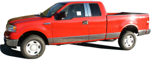 QAA - Ford F-150 2009-2014, 4-door, Pickup Truck, Super Cab, 8' Bed, w/ Flares (10 piece Stainless Steel Body Molding Insert Trim Kit 1.5" Width ) MI49313 QAA - Image 4