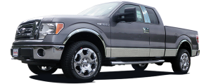 QAA - Ford F-150 2009-2014, 4-door, Pickup Truck, Super Cab, 8' Bed, w/ Flares (10 piece Stainless Steel Body Molding Insert Trim Kit 1.5" Width ) MI49313 QAA - Image 6